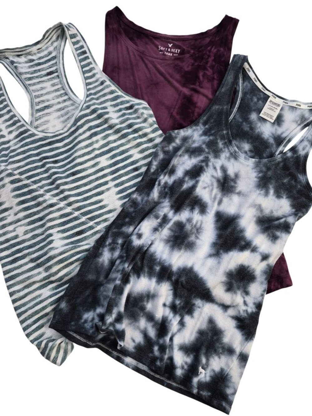 Lot of 3 Activewear or Sleepwear Tank Tops S/M